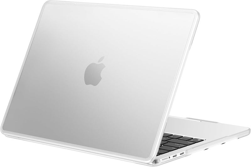 BlueSwan Anti-Cracking Hard Shell Case Compatible with MacBook Air 13 inch M4 M3 M2 2026 2025-2022 A3240 A3113 A2681, Drop Protection Soft TPU Bumper PC Base for Air 13.6 inch, Frosted White - Image 1